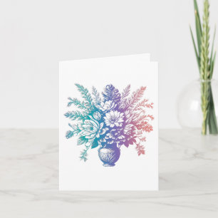 Cartão De Festividades Vintage Pastel Colorful Floral Design