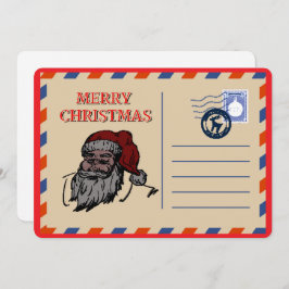 Cartão De Festividades Vintage Personalizado Papais noeis Retro Saudação