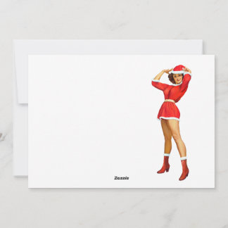 Cartão De Festividades Vintage Pin up girl - Felizes Feriados