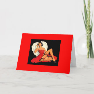 Cartão De Festividades Vintage Pin up girl Valentine's Day Greeting card