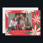 Cartão De Festividades Vintage Poinsettias Foto de Natal<br><div class="desc">Personalize com sua saudação ou mensagem para a época de feriados. Quadro original de Becky Nimoy. Adicione uma foto atrás ou uma mensagem. O padrão pode ser removido se desejar</div>