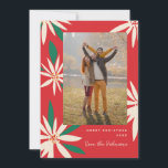 Cartão De Festividades Vintage Poinsettias Foto de Natal Vertical<br><div class="desc">Personalize com sua saudação ou mensagem para a época de feriados. Quadro original de Becky Nimoy. Adicione uma foto atrás ou uma mensagem. O padrão pode ser removido se desejar</div>