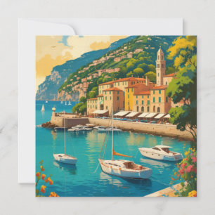 Cartão De Festividades Vintage Portofino Genova Itália