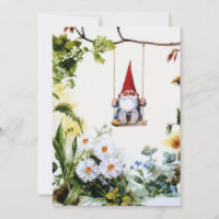 Vintage Primavera Gnomo Swing On a Swing