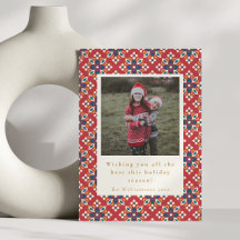 Vintage Red Blue Pattern Vertical Foto Natal