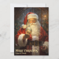 Vintage retro clássico Papai Noel com neve