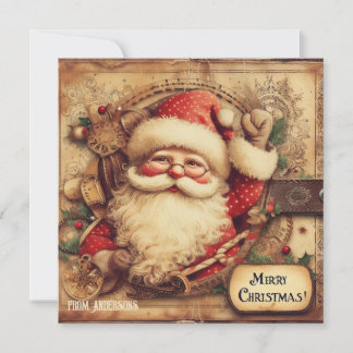 Cartão De Festividades Vintage retro ilusão Santa Claus ho ho ho ho ho ho