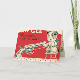 Cartão De Festividades Vintage Retro Macabre Suicide Puppy Valentine Card