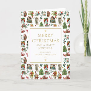 Cartão De Festividades Vintage Retro Natal