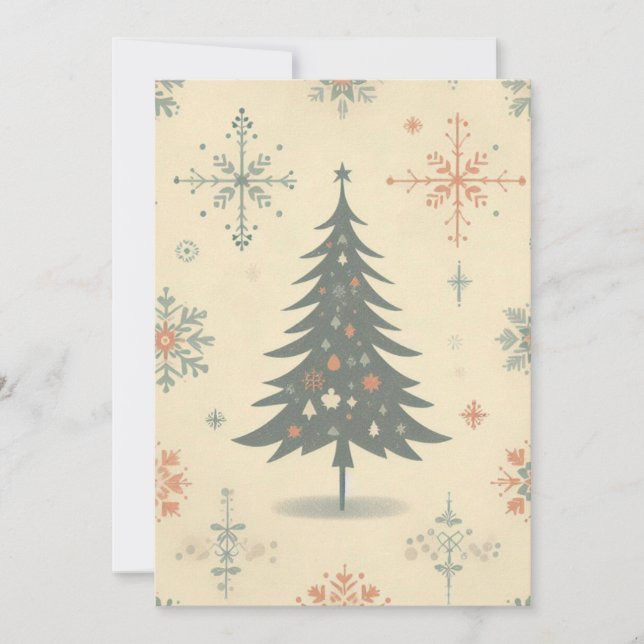 Cartão De Festividades Vintage/Retro Natal moderno/inverno (Frente)