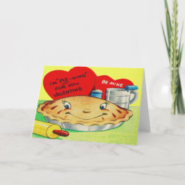 Cartão De Festividades Vintage Retro Torta do Dia dos Namorados