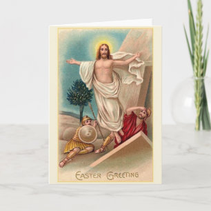 Cartão De Festividades Vintage Risen Jesus Easter Greeting Card