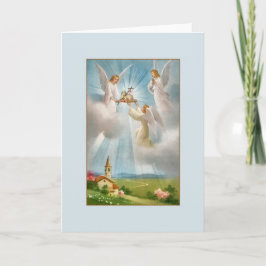 Cartão De Festividades Vintage Risen Lamb of God and Angels Easter Card