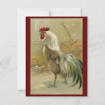 Vintage Rooster Encontra Ovos de Páscoa