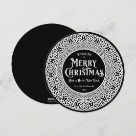 Cartão De Festividades Vintage Round Black + Off White Celular