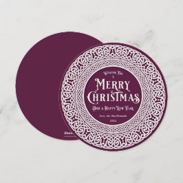 Cartão De Festividades Vintage Round Plum + Off White Celular