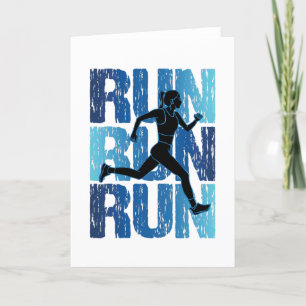 Cartão De Festividades Vintage Runner Girl - Run Run Run