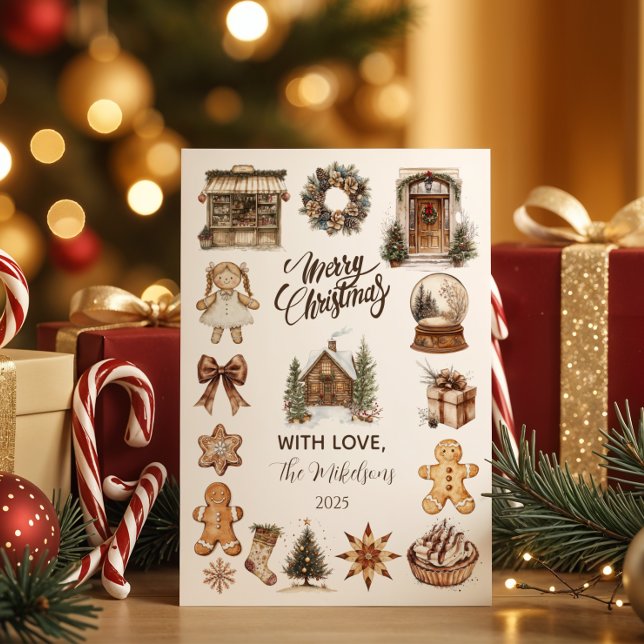 Cartão De Festividades Vintage Rustic Christmas (Criador carregado)