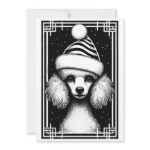 Vintage Rustic Inspirou Poodle Christmas Card