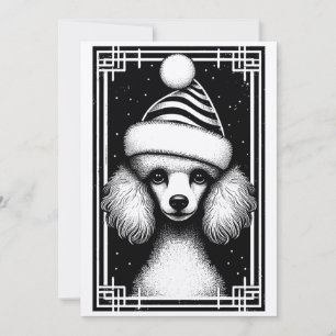 Cartão De Festividades Vintage Rustic Inspirou Poodle Christmas Card