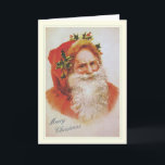 Cartão De Festividades Vintage Santa<br><div class="desc">Vintage Santa Christmas card.This image (or other media file) is in the public domain because its copyright has expired.</div>