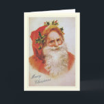 Cartão De Festividades Vintage Santa<br><div class="desc">Vintage Santa Christmas card.This image (or other media file) is in the public domain because its copyright has expired.</div>