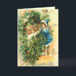 Cartão De Festividades Vintage Santa and Fairy Christmas Card<br><div class="desc">Vintage Christmas and New Years Greeting. Old Fashion Christmas Cards. Christmas Greetings for the people you love. Feel free to change the words inside to reflect your own special personality.  Christmas Cards. Money Holders.</div>