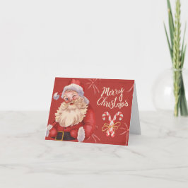 Cartão De Festividades Vintage Santa Christmas Card 4x6 – Folded