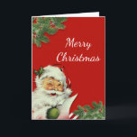 Cartão De Festividades Vintage Santa Claus Red Christmas Saudação Fold<br><div class="desc">Vintage Papai Noel Red Christmas Saudando Cartão Dobrado. Personalize com qualquer texto na frente e no dentro. Itens correspondentes disponíveis.</div>