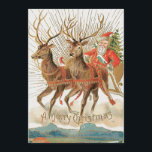 Cartão De Festividades Vintage Santa Claus Sleigh E Reindeer Voando<br><div class="desc">Um cartão de Natal religioso antigo Papai Noel com suas renas e trenó. Uma cena retrógrada vintage de neve e Cartões de natal antiquados do próprio Claus enquanto ele voa na véspera de Natal. Para que cartões de natal de Natal deem a sua família e amigos um feliz Natal com...</div>