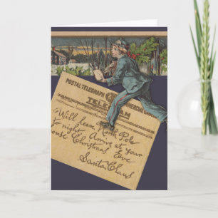 Cartão De Festividades Vintage Santa Letter