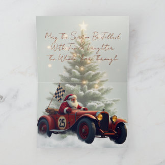 Cartão De Festividades Vintage Santa Paper Christmas