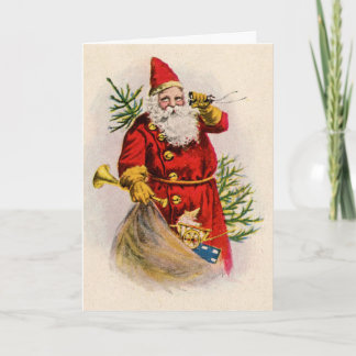 Cartão De Festividades Vintage Santa's Calling