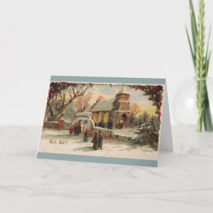 Cartão De Festividades Vintage Scandinavian Christmas Greeting Card