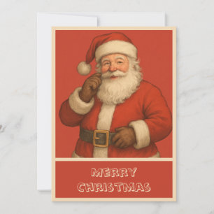 Cartão De Festividades Vintage Simple Trendy Natal Papai Noel