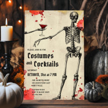 Vintage Skeleton Bloody Adult Halloween Convide