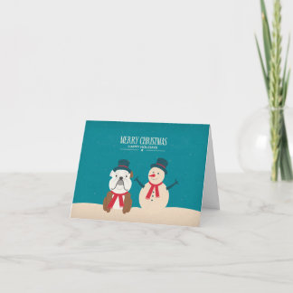 Cartão De Festividades Vintage SNORT Bulldog Christmas Card