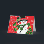 Cartão De Festividades Vintage Snowman Christmas card<br><div class="desc">This card will evoke images of simpler times,  in keeping with the Christmas holiday!</div>