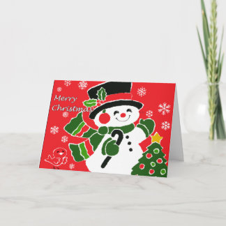 Cartão De Festividades Vintage Snowman Christmas card