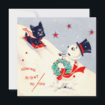 Cartão De Festividades Vintage Snowman e Scottie Christmas Card<br><div class="desc">Os cartões de Natal Scottie adoráveis foram populares durante a década de 1940. Cartões de Natal planos para negócios ou pessoais. Imagens antigas de moda restauradas de forma amorosa para a melhor qualidade de impressão. Os cartões de Natal vitorianos são especiais e únicos. Adicione facilmente a sua própria saudação.</div>