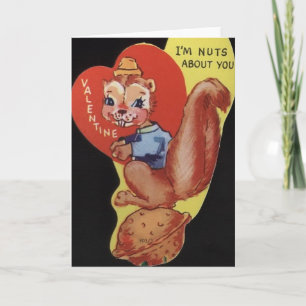 Cartão De Festividades Vintage Squirrel Valentine's Day Card