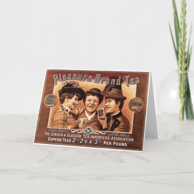 Cartão De Festividades Vintage Tea Advertisement Greeting Card (Frente)