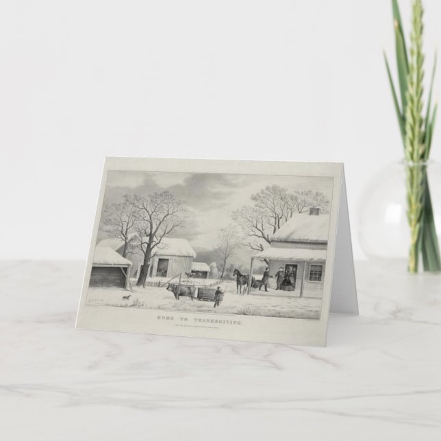 Cartão De Festividades Vintage Thanksgiving (Frente)