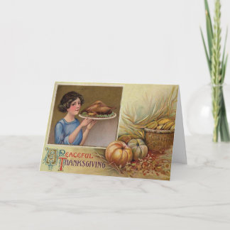 Cartão De Festividades Vintage Thanksgiving card