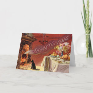 Cartão De Festividades Vintage Thanksgiving Greeting Card