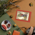 Cartão De Festividades Vintage Themed Christmas Tree Baby Girl Saudação<br><div class="desc">Este Cartão-postal de Natal Vermelhos,  Verdes e Feriados Beige com saudações de árvore de Natal de carregar feminino será perfeito para o seu cartões de natal. Você também pode encontrar outras designs neste ponto na minha loja.</div>