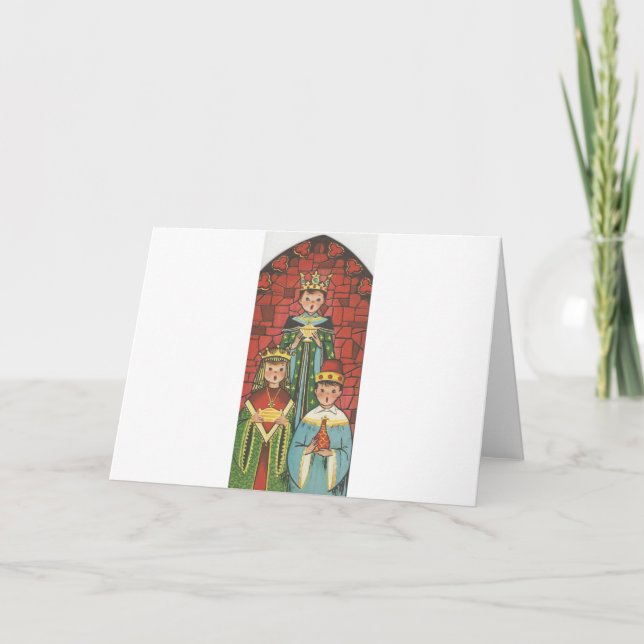 Cartão De Festividades Vintage Three Wise Choir (Frente)