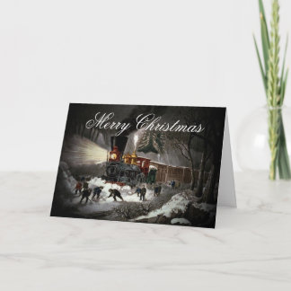 Cartão De Festividades Vintage Train Christmas Card
