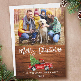 Cartão De Festividades Vintage Truck Natal - Escoteiro de Madeira Russo