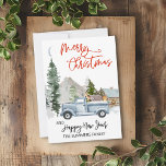 Cartão De Festividades Vintage Truck Woodland<br><div class="desc">Este design pode ser personalizado na área fornecida pela alteração da foto e/ou do texto. Ou pode ser personalizado escolhendo o clique para personalizar outra opção e excluir ou alterar a cor do plano de fundo, adicionar texto, alterar a cor ou o estilo do texto ou excluir o texto de...</div>